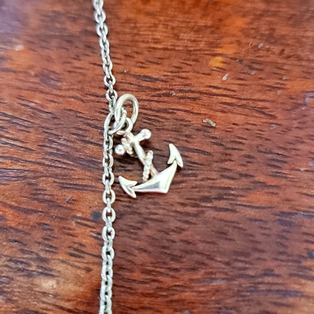 PURA VIDA Ocean Wave Silvertone Adjustable Necklace Personalized with Anchor